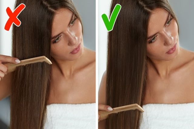 Tóc khô xơ, gãy rụng do thói quen chải đầu sai cách